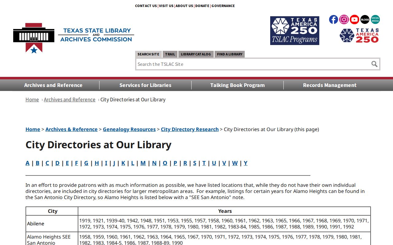 The Woodlands city directory Texas State Library holdings access guidance