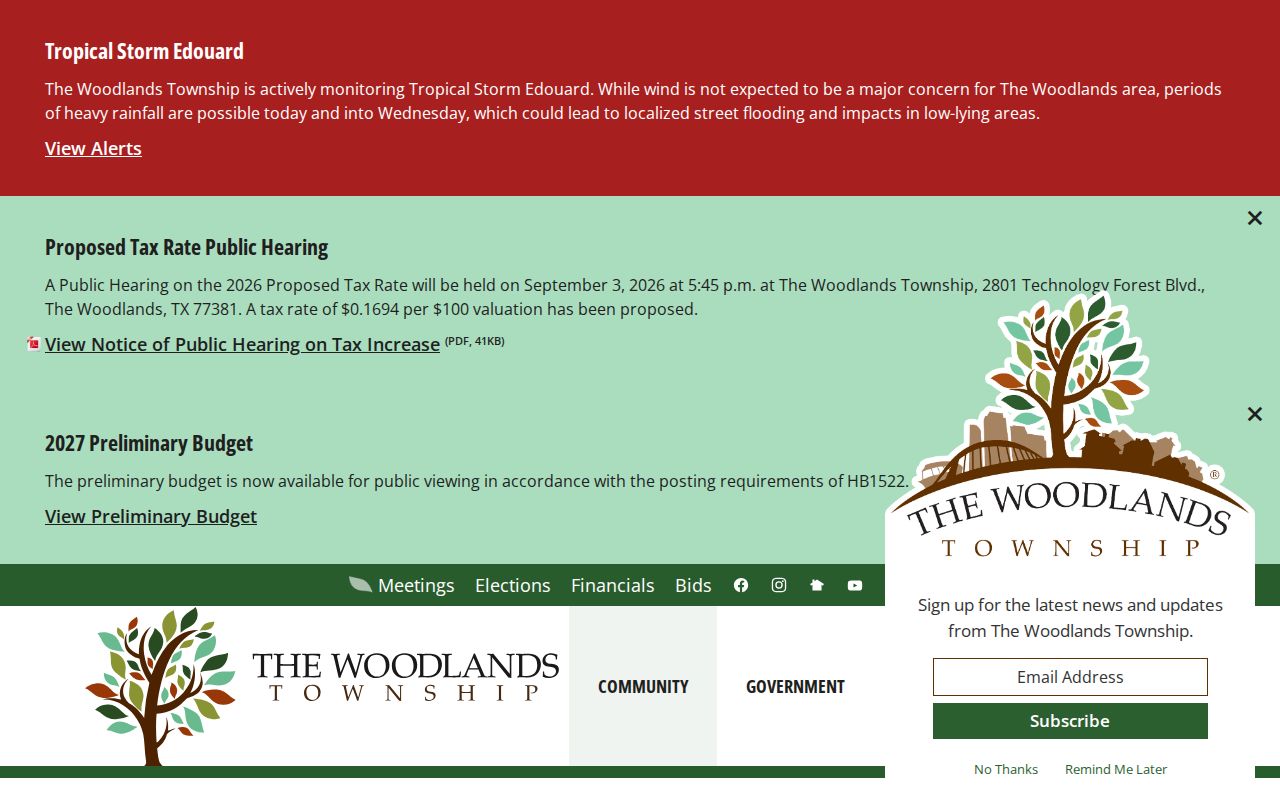 The Woodlands neighbors village associations address-based routing